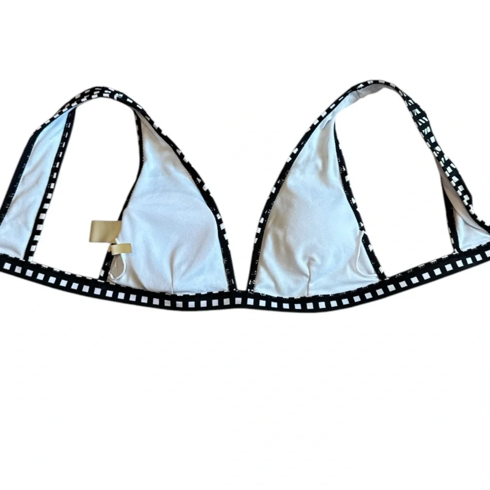 GB Black/White Gingham Bikini‎ Top Removable Pads Women’s Size XS Swimwear